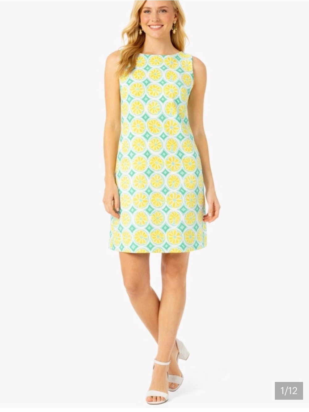 Sail to Sable Yellow and Aqua Citrus-Print Sleeveless Swim Coverup